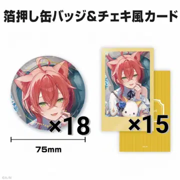 사자당 아카리 생일 굿즈 캔뱃지&폴라로이드풍 카드