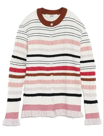 FURFUR 네이처 보더 가디건 핑크