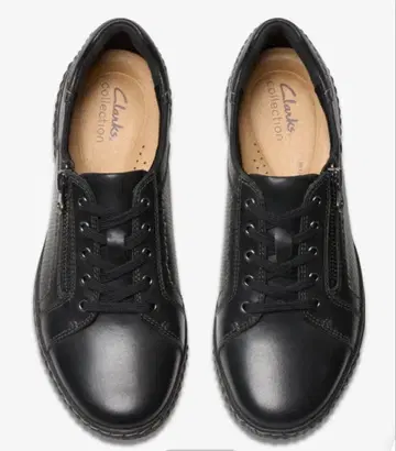 Clarks 블랙 가죽 스니커즈 39