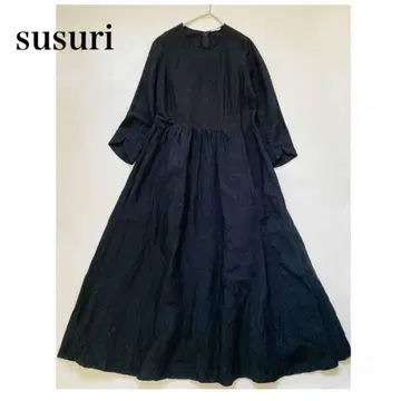 새상품급 susuri 헨즈드레스 린넨레이온 원피스 블랙