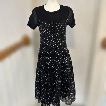 슈퍼뷰티 물방울 패턴 플레어 원피스 40