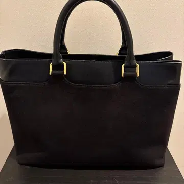 HAMANO 하마노 스웨이드&가죽 콤비 백 블랙