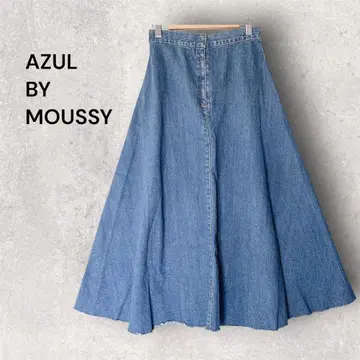 아줄바이마우지 데님 롱 스커트 S 사이즈 컷오프 A라인