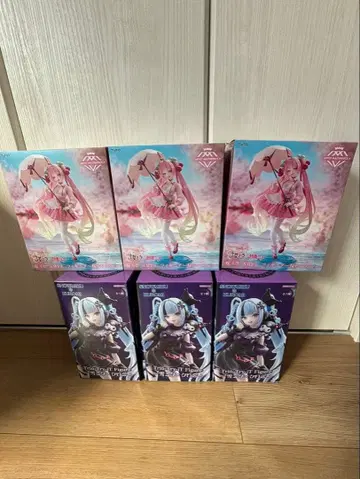 하츠네 미쿠 피규어 벚꽃 미쿠 유키 미쿠 x 쿠로미 6체 세트