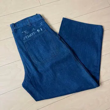 레어 40's us navy 데님 베이커 팬츠 스텐실 진한 네이비 실물