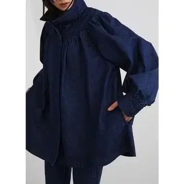 STYLEMIXER 개더 오버 데님 셔츠 S 사이즈 미사용 새상품