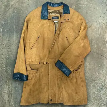 MARQUIS 천연 가죽 캐나다제 가죽 코트 자켓 마키스 카멜 브라운