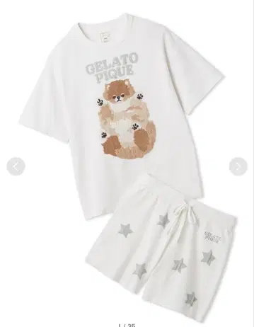 젤라또피케 도그 자카드 풀오버 & 숏팬츠 세트 포메라니안