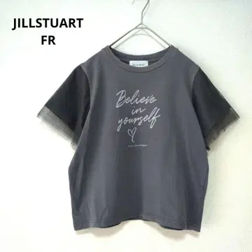 질스튜어트 튤 슬리브 로고 T셔츠 그레이 FR 크롭