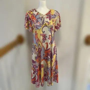 슈퍼 뷰티 컬러풀 플라워 패턴 원피스 40