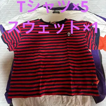 candy stripper T셔츠 x 5와 맨투맨 세트