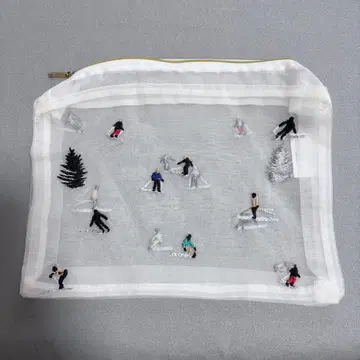 브리짓 타나카 파우치 자수 오간자 스키 패턴