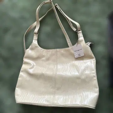 [미사용품] 2WAY 일본제 소가죽 토트백 베이지 백팩 가능