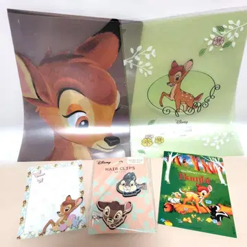 디즈니 밤비. 클리어 파일 & 헤어 클립 & 엽서 & 장미 메모