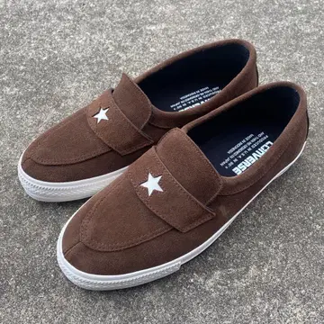 CONVERSE 스웨이드 슬립온 스니커즈 브라운