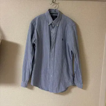 랄프 로렌 버튼 다운 셔츠 블루 화이트 스트라이프