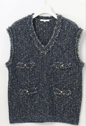 [ 시착만 한 상품 ] 자유구 믹스 트위드 니트 베스트 사이즈 32