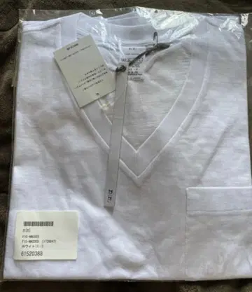 n(n)BY NUMBER(N)INE V넥 가슴 포켓 화이트 셔츠