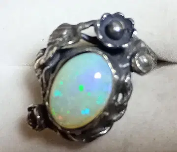 오팔 실버 수제 반지