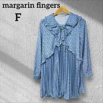 margarin fingers 꽃무늬 프릴 블라우스 긴팔 튜닉 한국 F