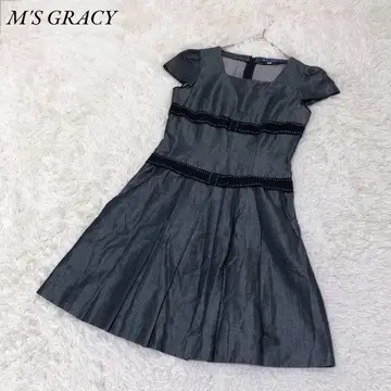 M'S GRACY 엠즈 그레이시 무릎 기장 원피스 M 리본 플레어 청순