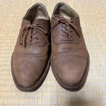 브라운 가죽 신발 스트레이트 팁 24.5cm