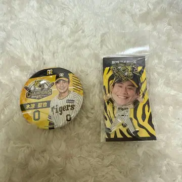 키나미 세이야 타이거즈 캔뱃지 키링 세트