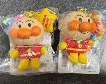 호빵맨 만마루쨩 참 키링 봉제 인형 마스코트 2개 세트