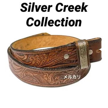 Silver Creek 천연 가죽 벨트 32 미국 빈티지 웨스턴