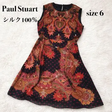 폴 스튜어트 실크 100 페이즐리 원피스