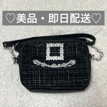 노에미 아가씨 트위드 비쥬 리본 숄더백