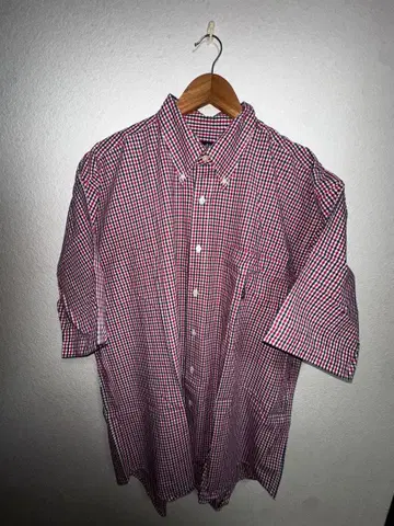 Nautica 체크 무늬 반팔 셔츠 XL