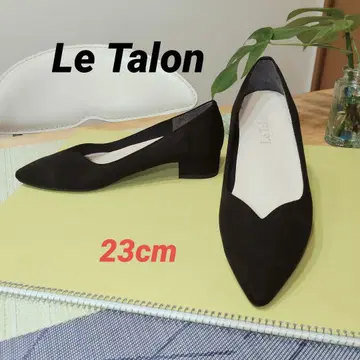 [새상품급] Le Talon 포인트 스틸레토 스웨이드 블랙 펌프스 V컷