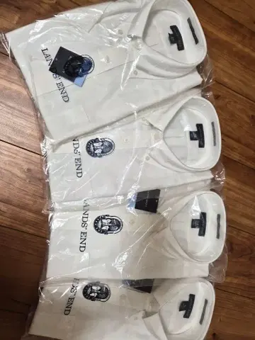 [미개봉 새상품] LAND'S END 버튼다운 Y셔츠 화이트 4개