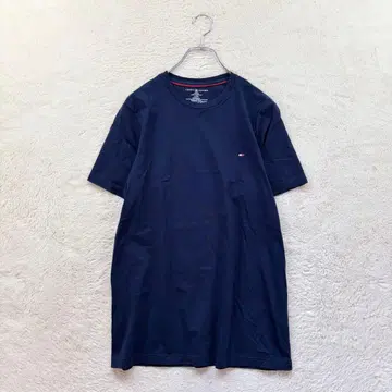 타미힐피거/S/네이비/T셔츠/원포인트 로고/스트레치/캐주얼