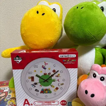 슈퍼 마리오 시계와 스티커와 봉제 인형 세트 요시