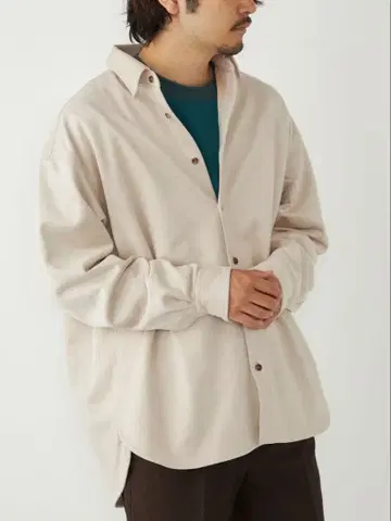 SHIPS Colors 폴리에스테르 페이크 스웨이드 루즈 셔츠