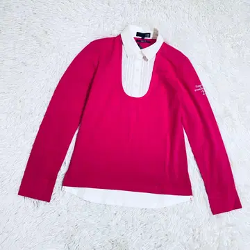 새상품 23구 스포츠 피케 셔츠 긴팔 팔 자수 1 마젠타 여성용