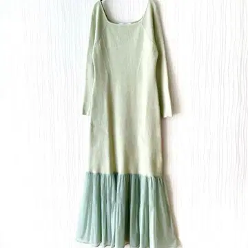 질스튜어트 니트 도킹 원피스 M 그린 롱