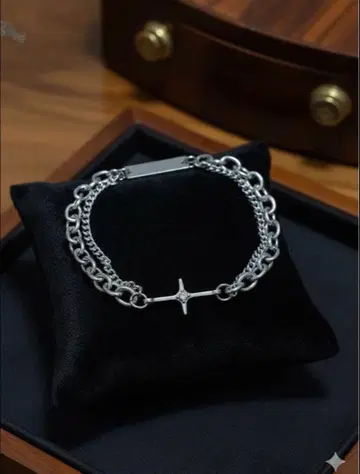 실버 체인 팔찌 크로스 모티브 정가 15000엔