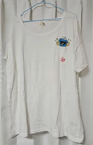 쿠키 몬스터 T셔츠 화이트 4L