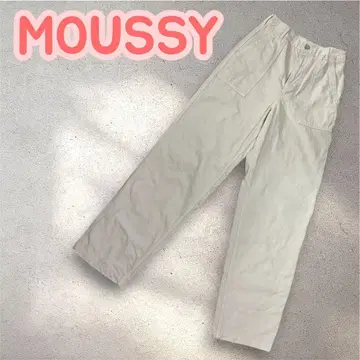 MOUSSY 마우지 하이웨스트 퍼티그 팬츠 베이커 팬츠 핑크