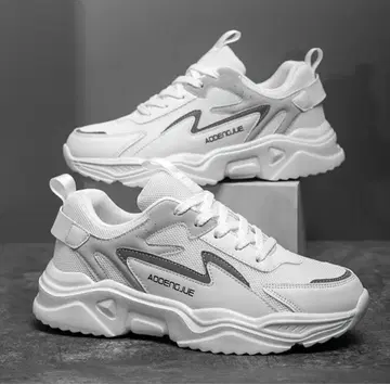 AODENGJUE 통굽 스니커즈 남성용 화이트 대드 슈즈 25cm