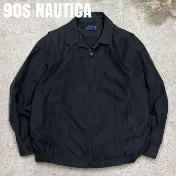 90s NAUTICA 웜업 자켓 블루종 크롭 기장