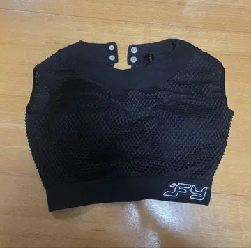 YJFY 메쉬 크롭 탑 블랙 사교댄스 경기댄스 연습복