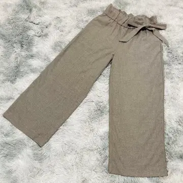 ZARA trf 와이드 팬츠 베이지 리본 하이웨스트 L