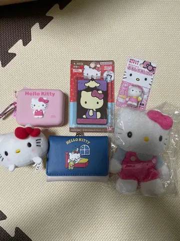 헬로키티 키티 봉제 인형 파우치 지갑 거울 세트