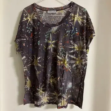 츠모리치사토 티셔츠 블라우스 반팔 T셔츠 올 패턴 티셔츠 사이즈 2