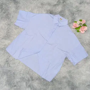 새상품급 MUSE 반팔 셔츠 라이트 블루 100% 코튼 일본제