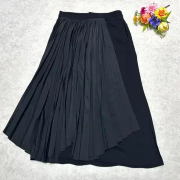 파비아나 필리피 플리츠 스커트 롱 블랙 아지메 스트레치 36